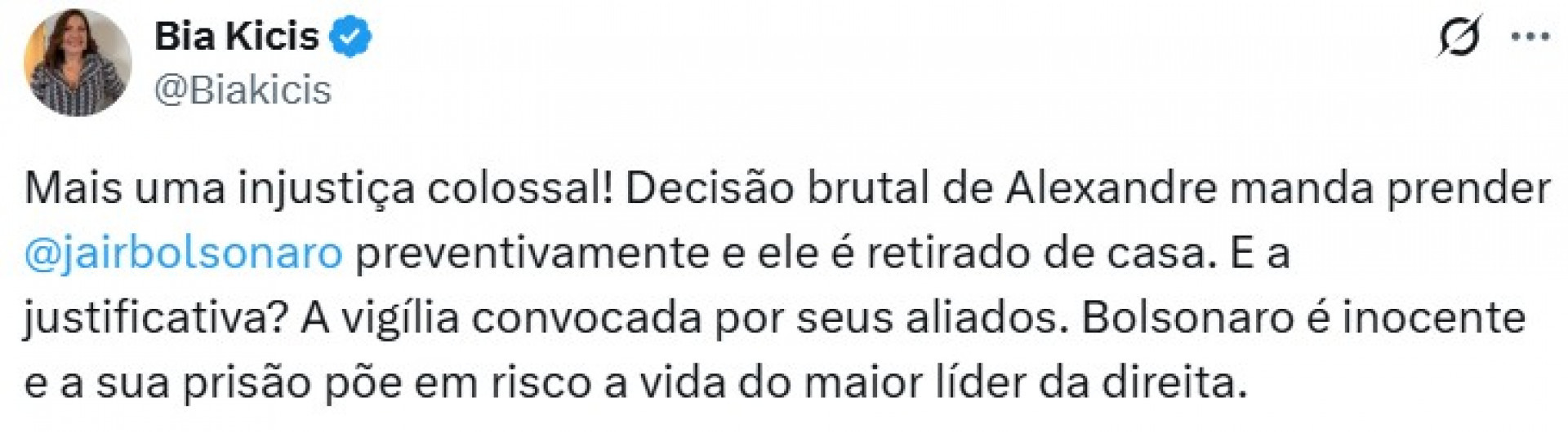 Apoiadores se manifestam após prisão de Jair Bolsonaro - Reprodução