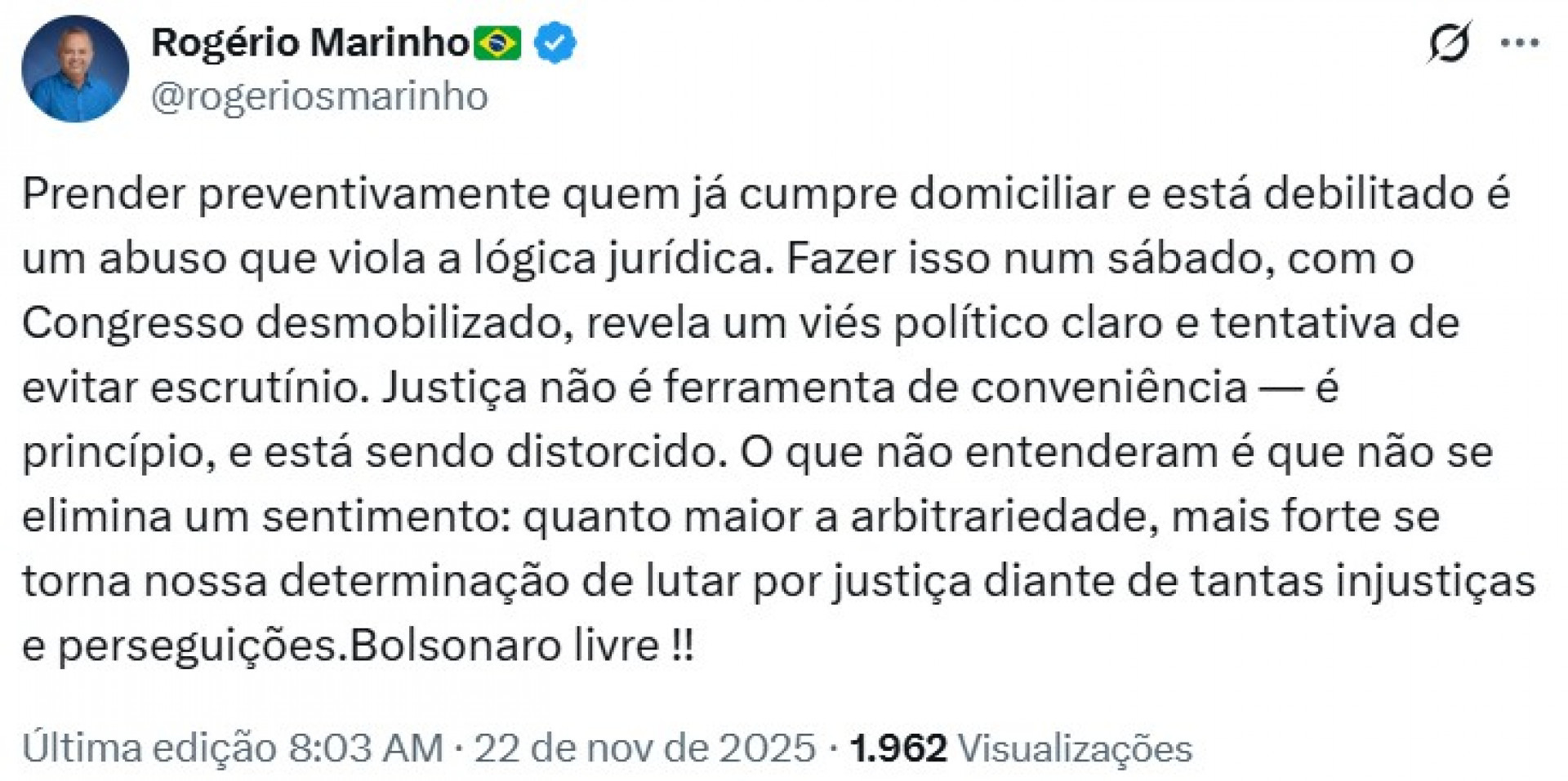 Apoiadores se manifestam após prisão de Jair Bolsonaro - Reprodução