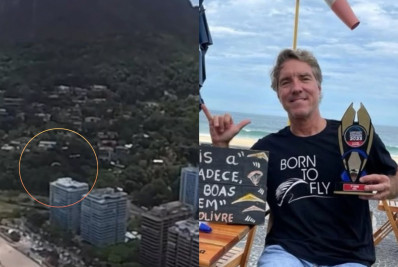Vídeo flagra acidente fatal do bicampeão de asa-delta Phil Haegler em São Conrado