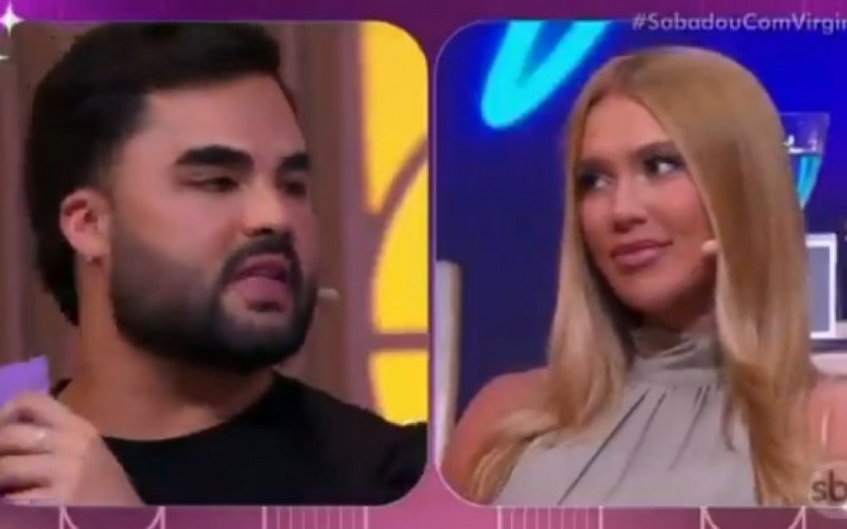 Lucas Guedez e Virginia no 'Sabadou' - Reprodução/SBT