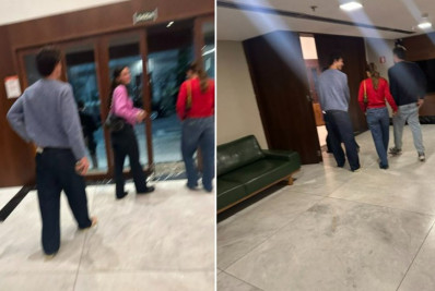 Fã flagra Bruna Marquezine e Shawn Mendes deixando cinema juntos no Rio