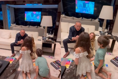 Galvão Bueno curte dia em família depois de receber alta