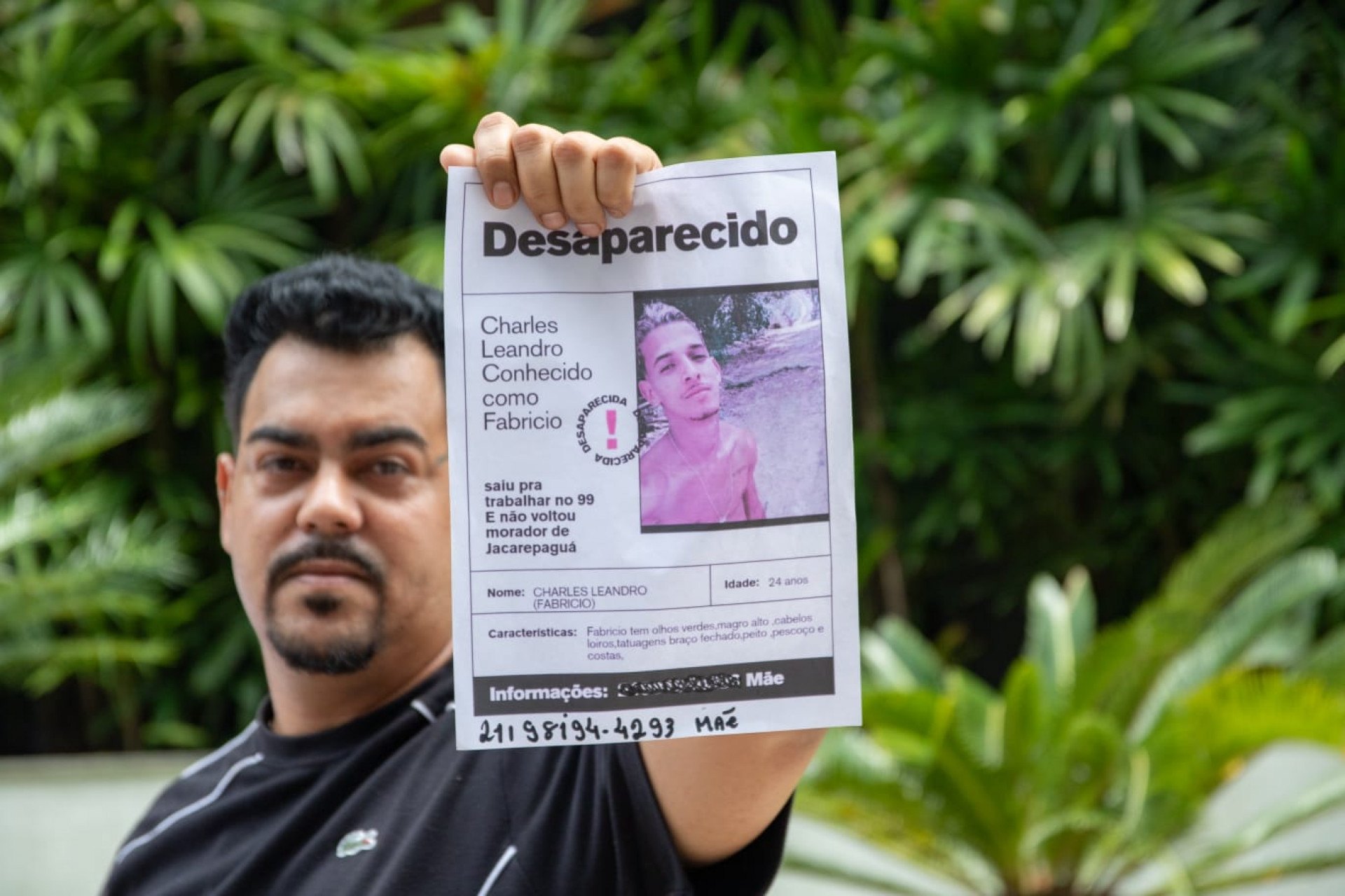 Charles Leandro da Conceição Gonçalves está desaparecido há quatro dias - Érica Martin / Agência O Dia