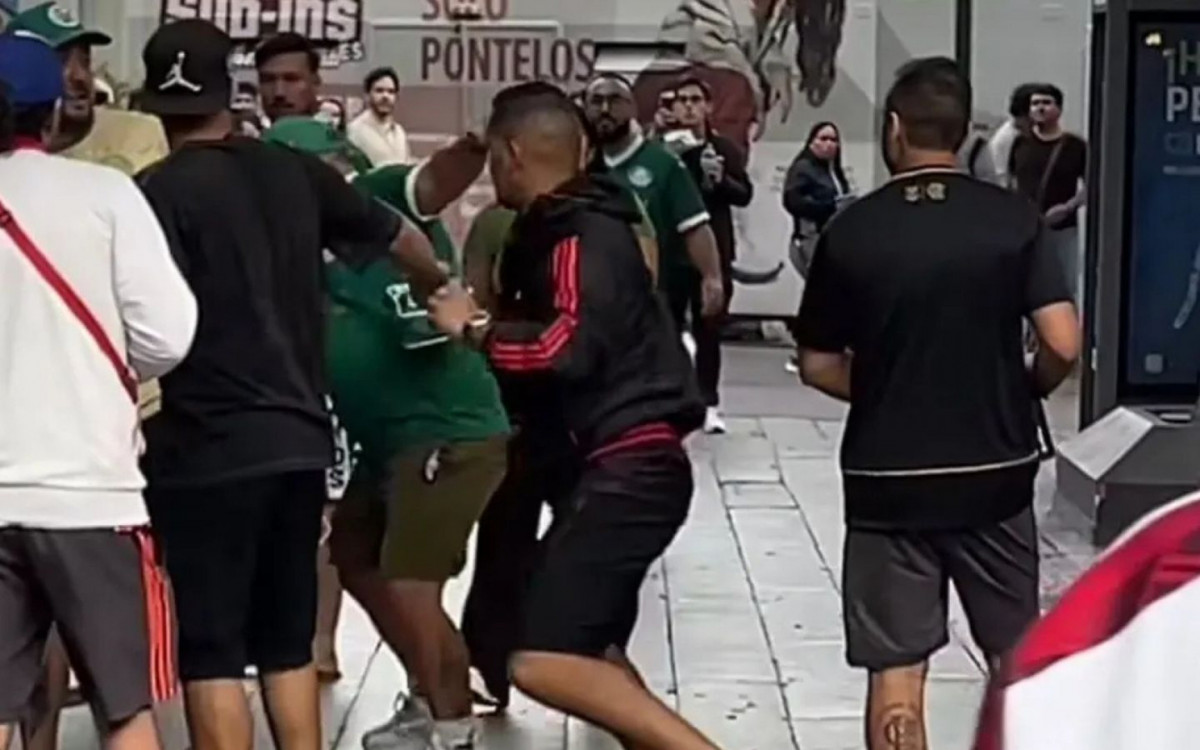 Briga entre flamenguistas e palmeirenses em Lima, no Peru