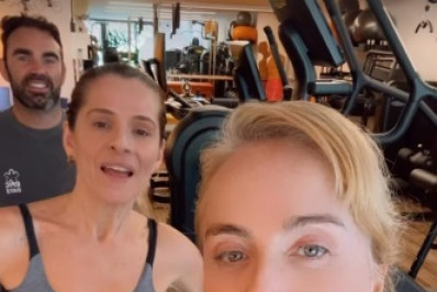 Angélica se diverte em treino com Ingrid Guimarães