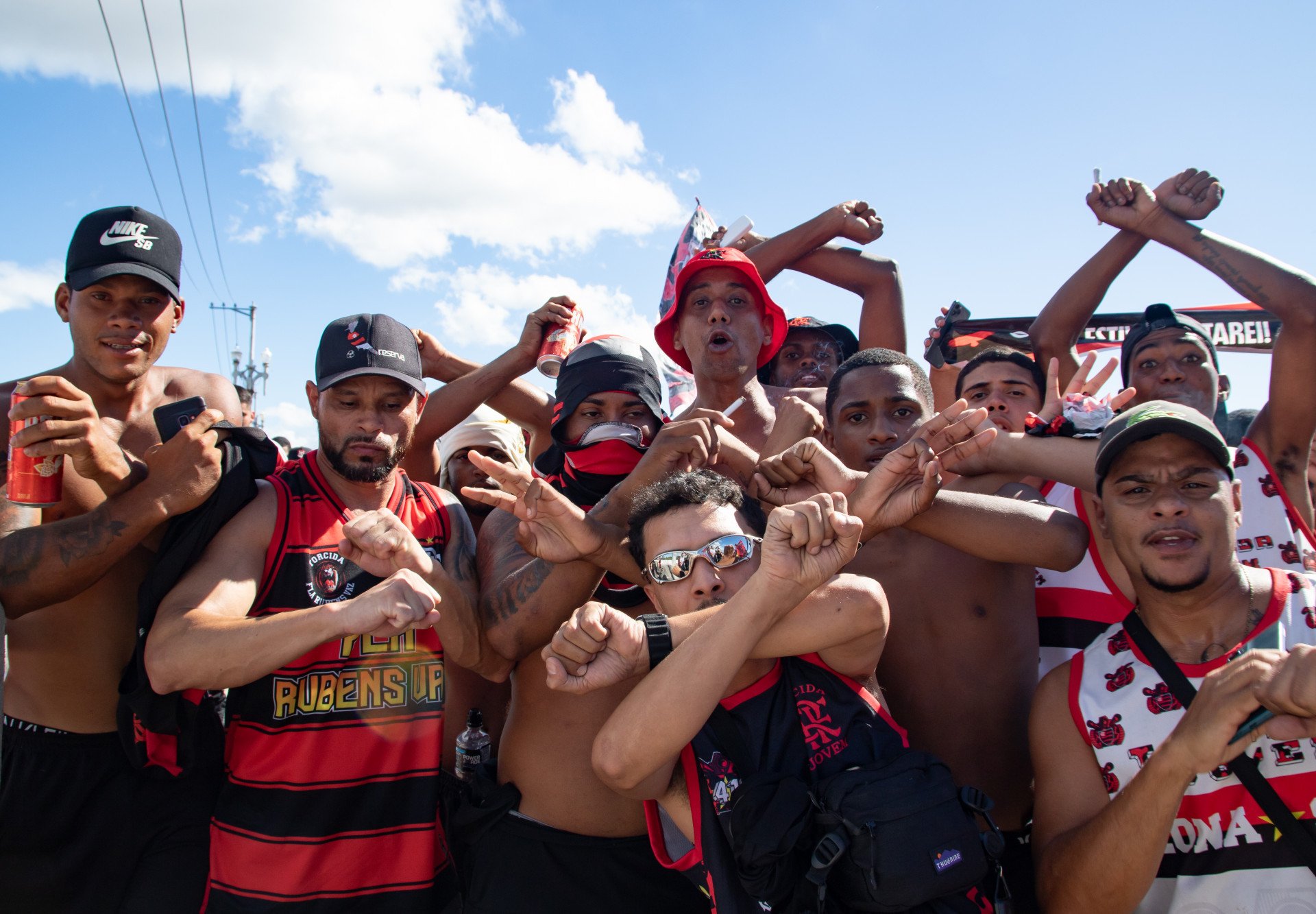 Torcedores do Flamengo fizeram festa no Galeão - Érica Martin/Agência O Dia