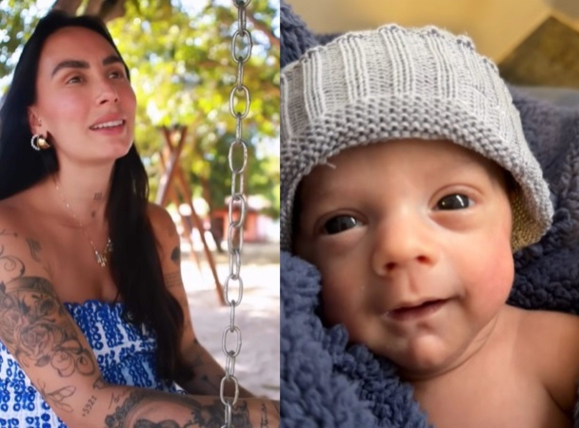 Clara Maia exibiu pela primeira vez o rosto do filho prematuro - Reprodução/Instagram
