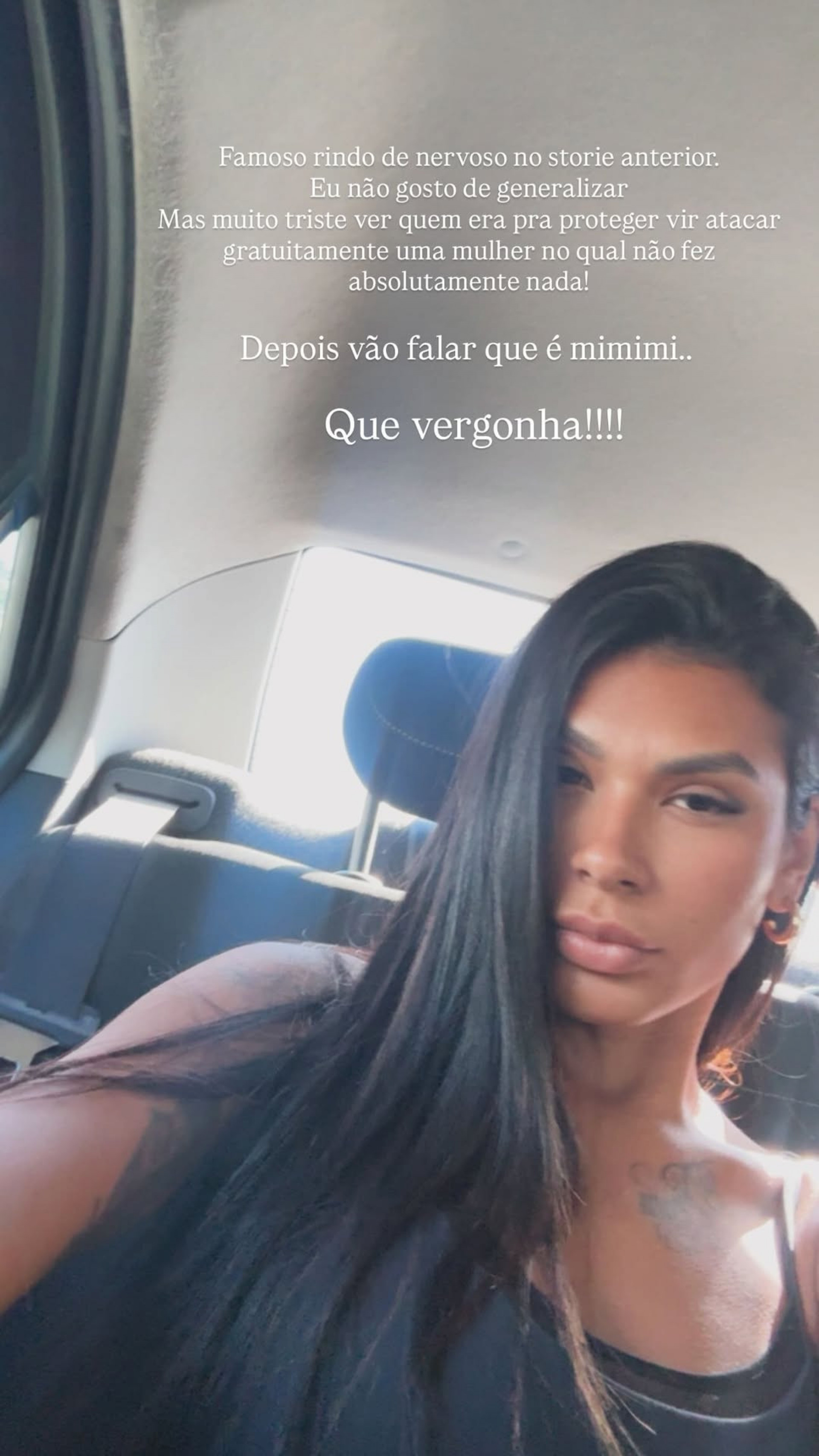 Pocah gravou e publicou nas redes sociais momento em que ofendida  - Reprodução/Instagram 