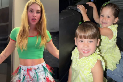 Virginia leva as filhas para ensaio na Grande Rio