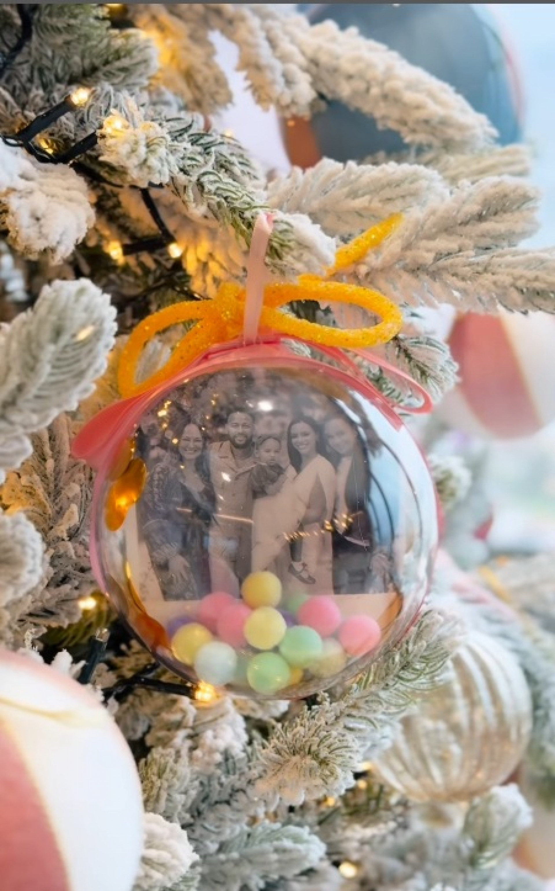 Enfeite de árvore de Natal com foto da família - Reprodução / Instagram