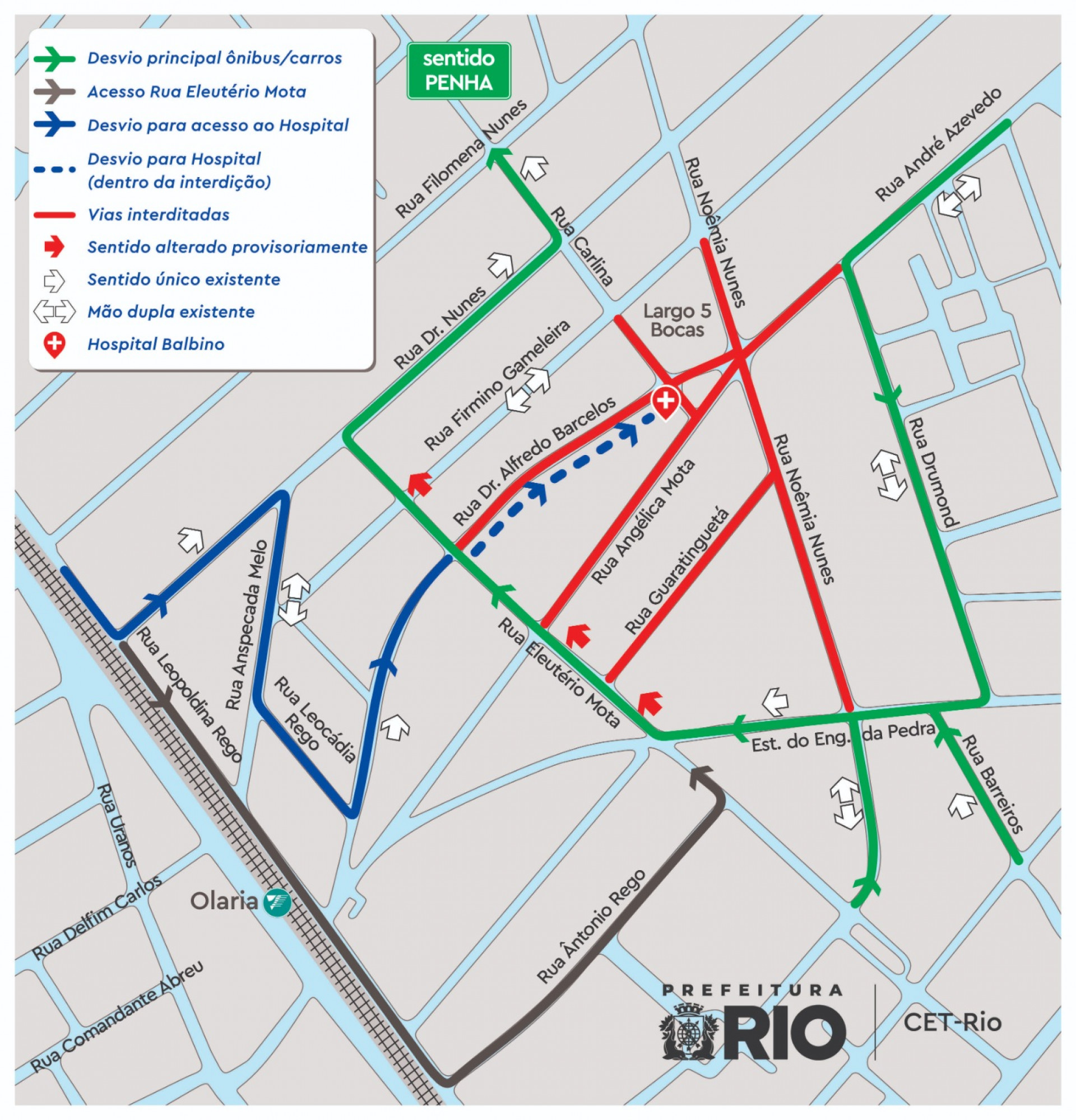 CET-Rio implanta esquema de trânsito para obras do Bairro Maravilha Norte - CET-Rio/Divulgação