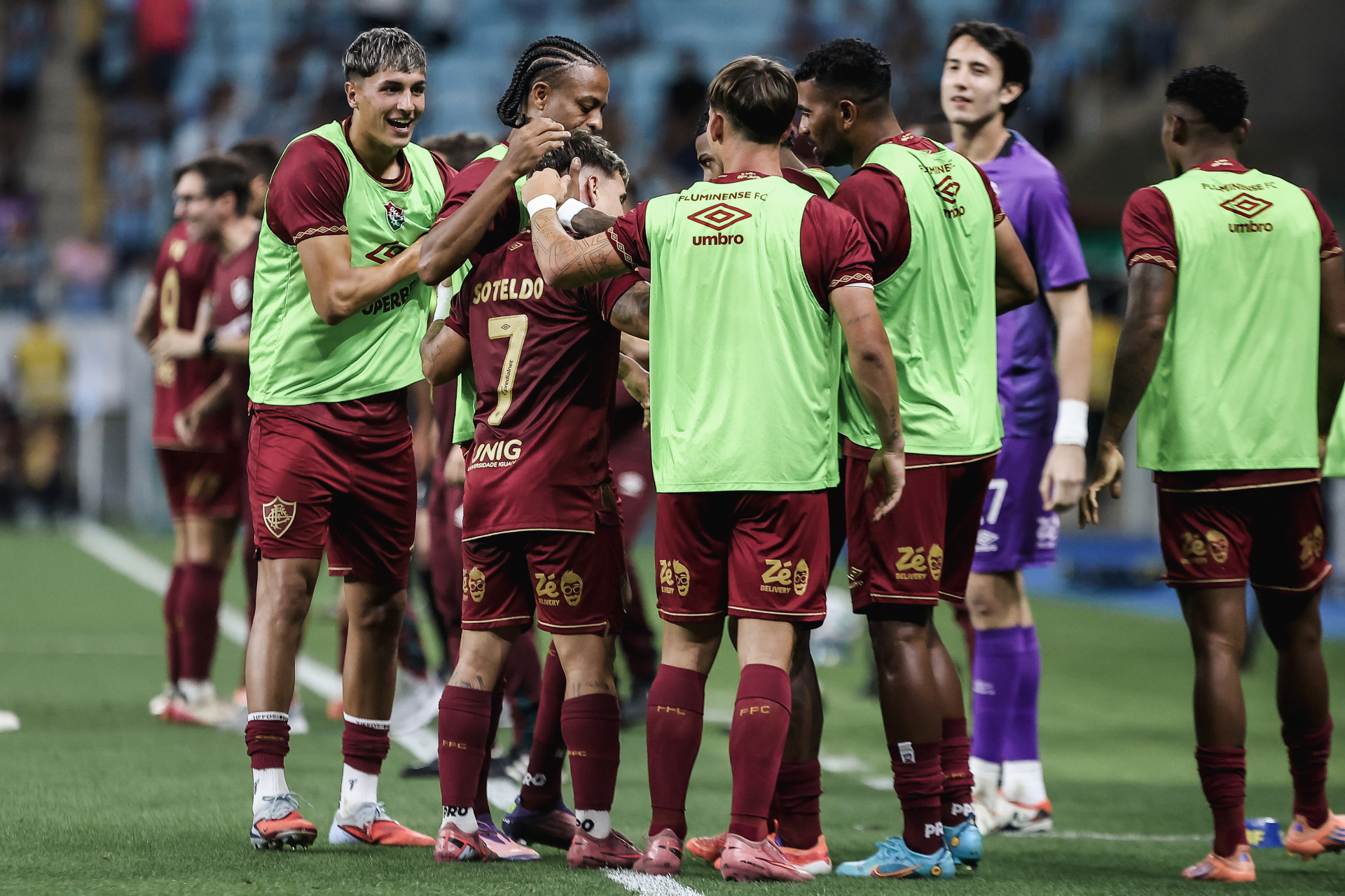 Comemora&ccedil;&atilde;o dos jogadores do Fluminense - Lucas Mer&ccedil;on/Fluminense