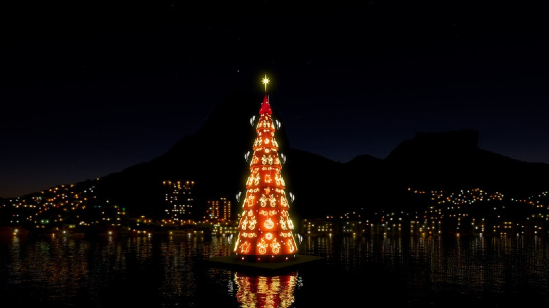 Árvore de Natal na Lagoa Rodrigo de Freitas é inaugurada - Divulgação