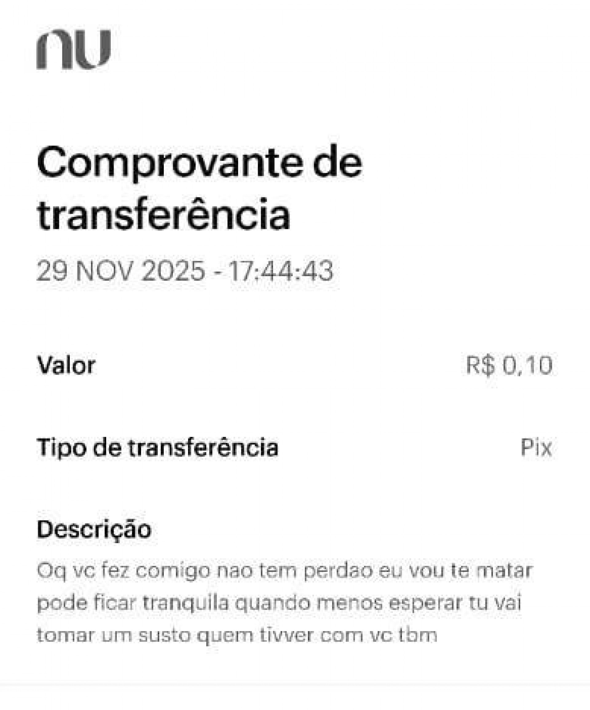 Acima, Pix era \'usado\' pra ameaçar a vítima, pois estava bloqueado por ela nas redes sociais: \'Eu vou te matar\'Ao lado, mensagem ameaçadora pelo WhatsApp:
\'Estou cheio de ódio\'
