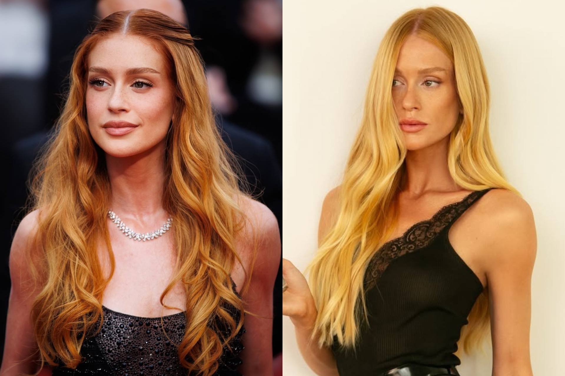Antes e depois da mudança capilar de Marina Ruy Barbosa - Reprodução/Instagram