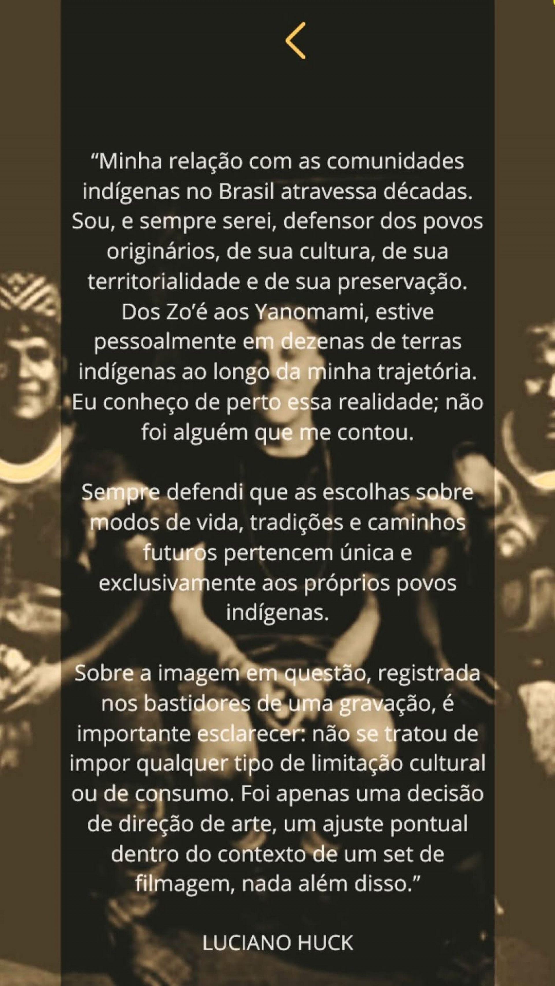 Luciano Huck falou sobre as críticas que recebeu em visita ao Parque Indígena do Xingu  - Reprodução/Instagram 