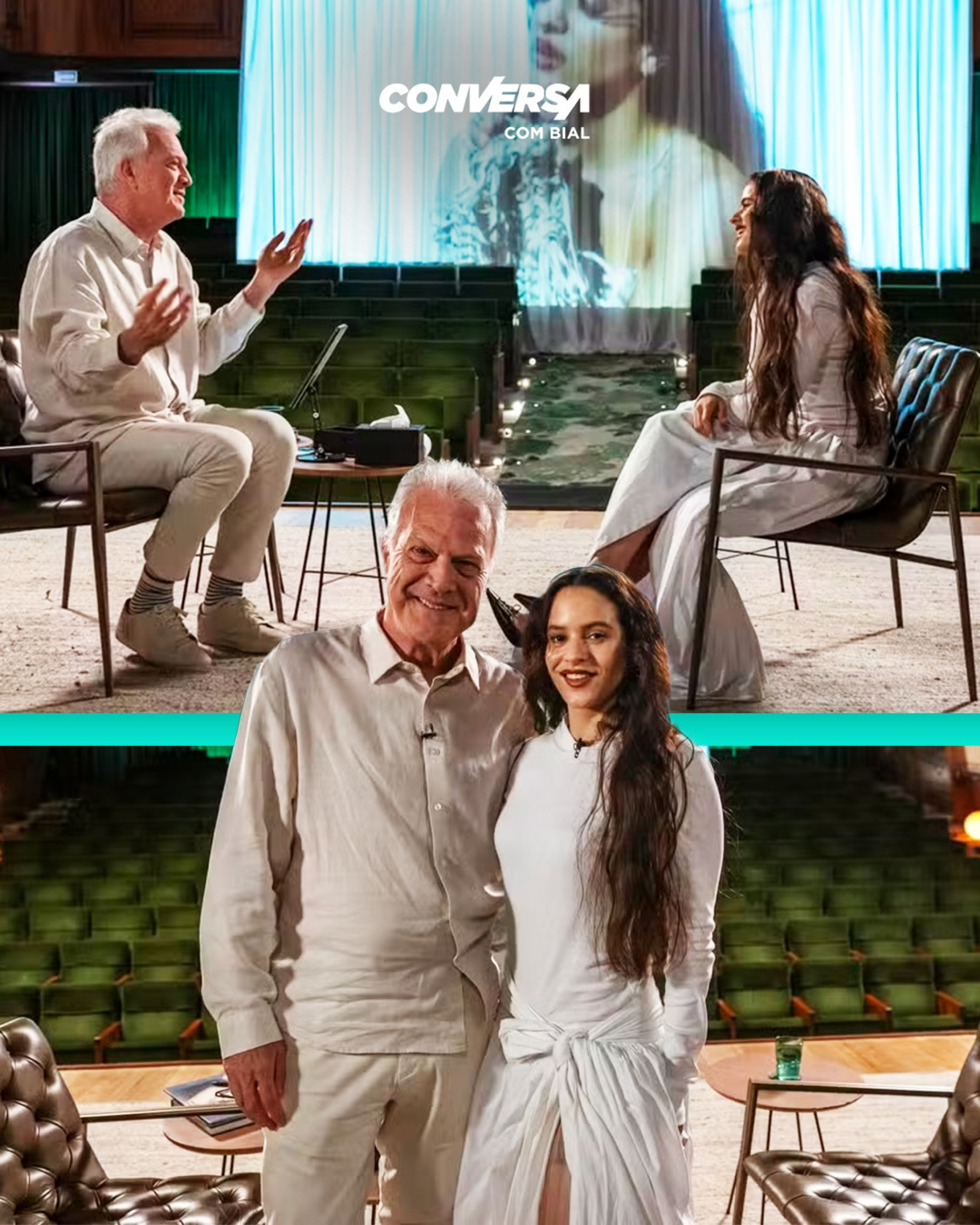 Pedro Bial entrevista Rosalía - Reprodução / Instagram