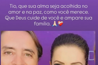 Sandy lamenta a morte do tio Mauri: 'Que sua alma seja acolhida'