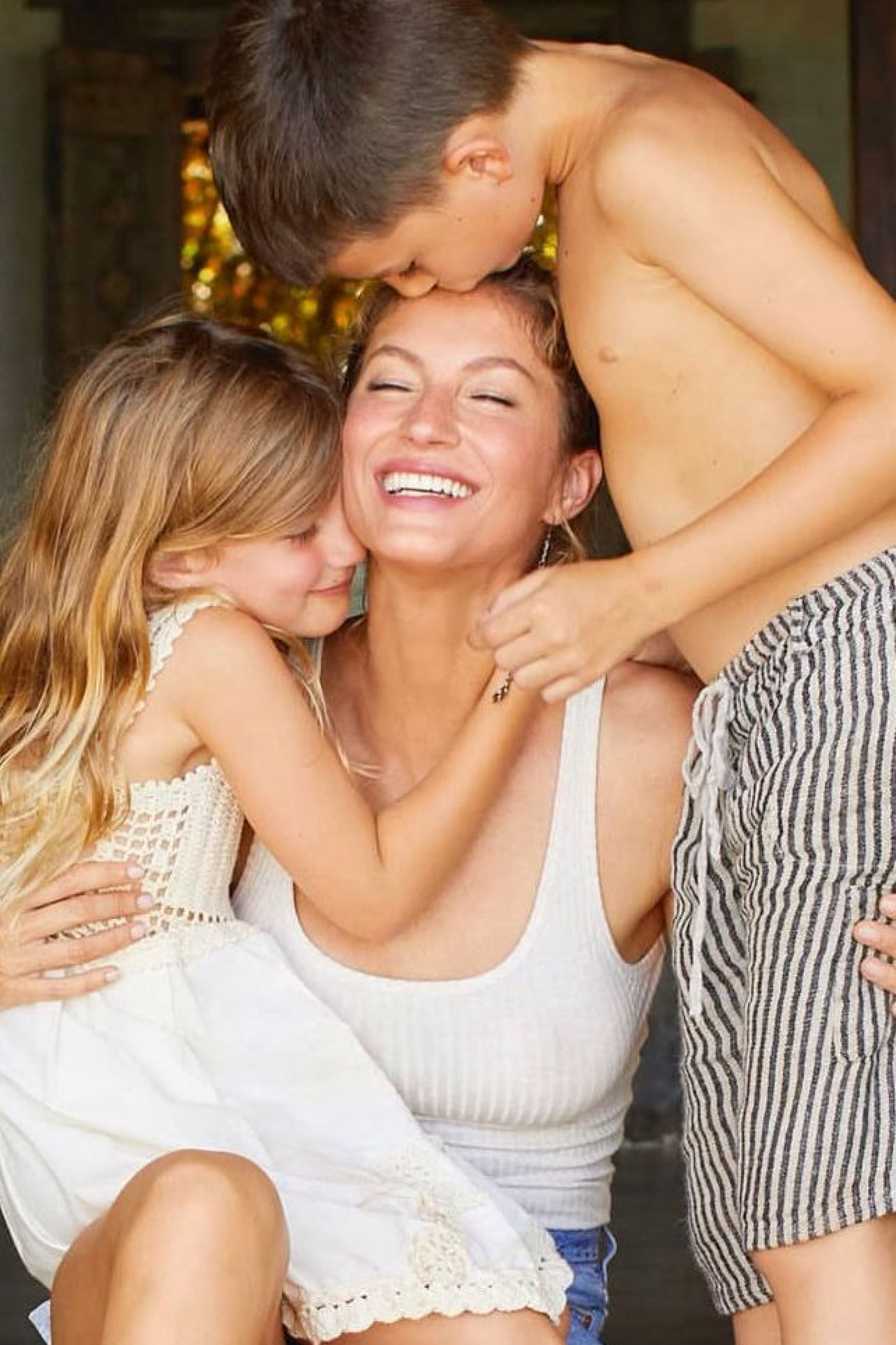 Gisele Bündchen com Vivian e Benjamin - Reprodução/Instagram