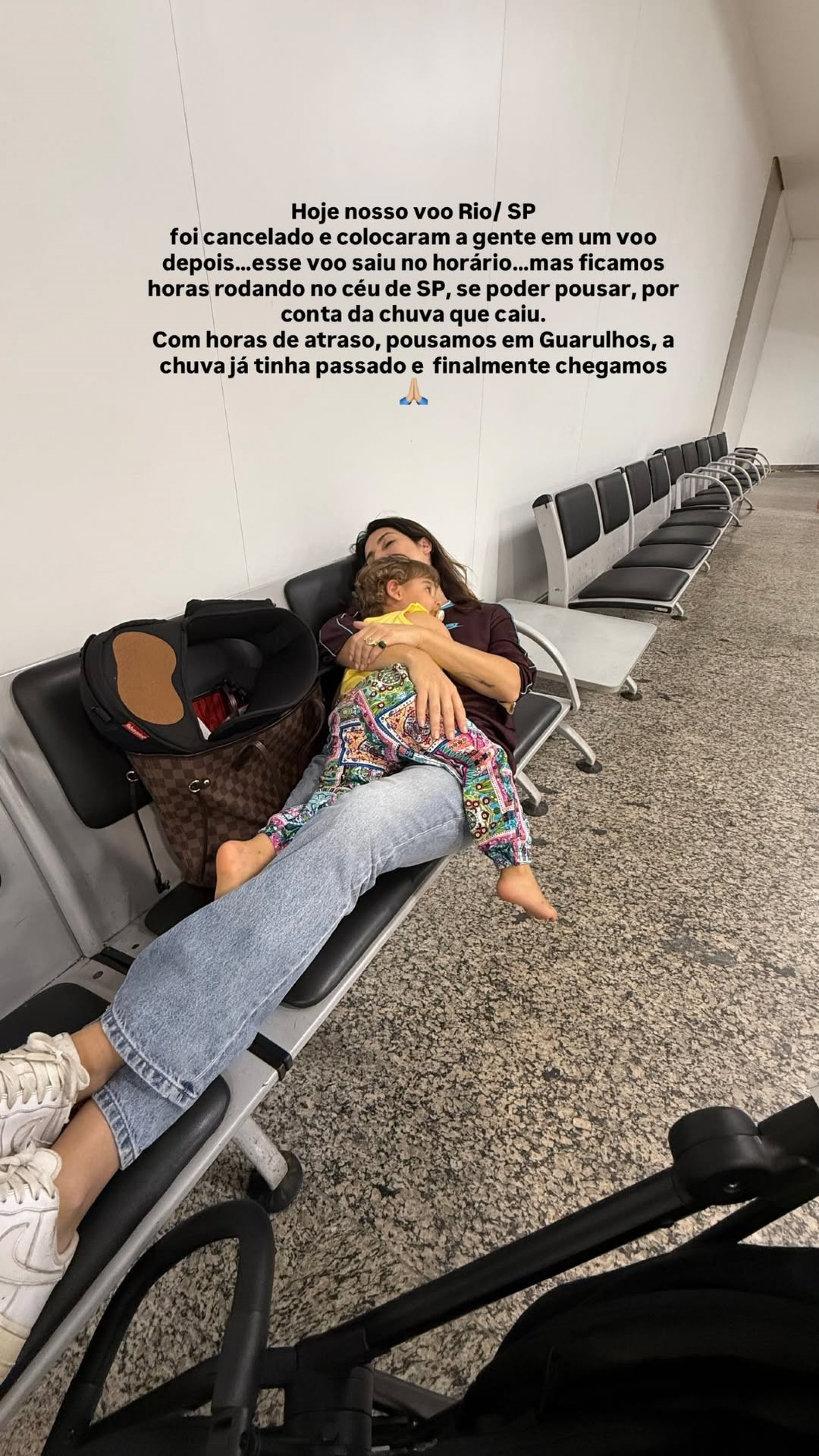 Fernanda Paes Leme passou sufoco com a filha em viagem de avi&atilde;o  - Reprodu&ccedil;&atilde;o/Instagram 