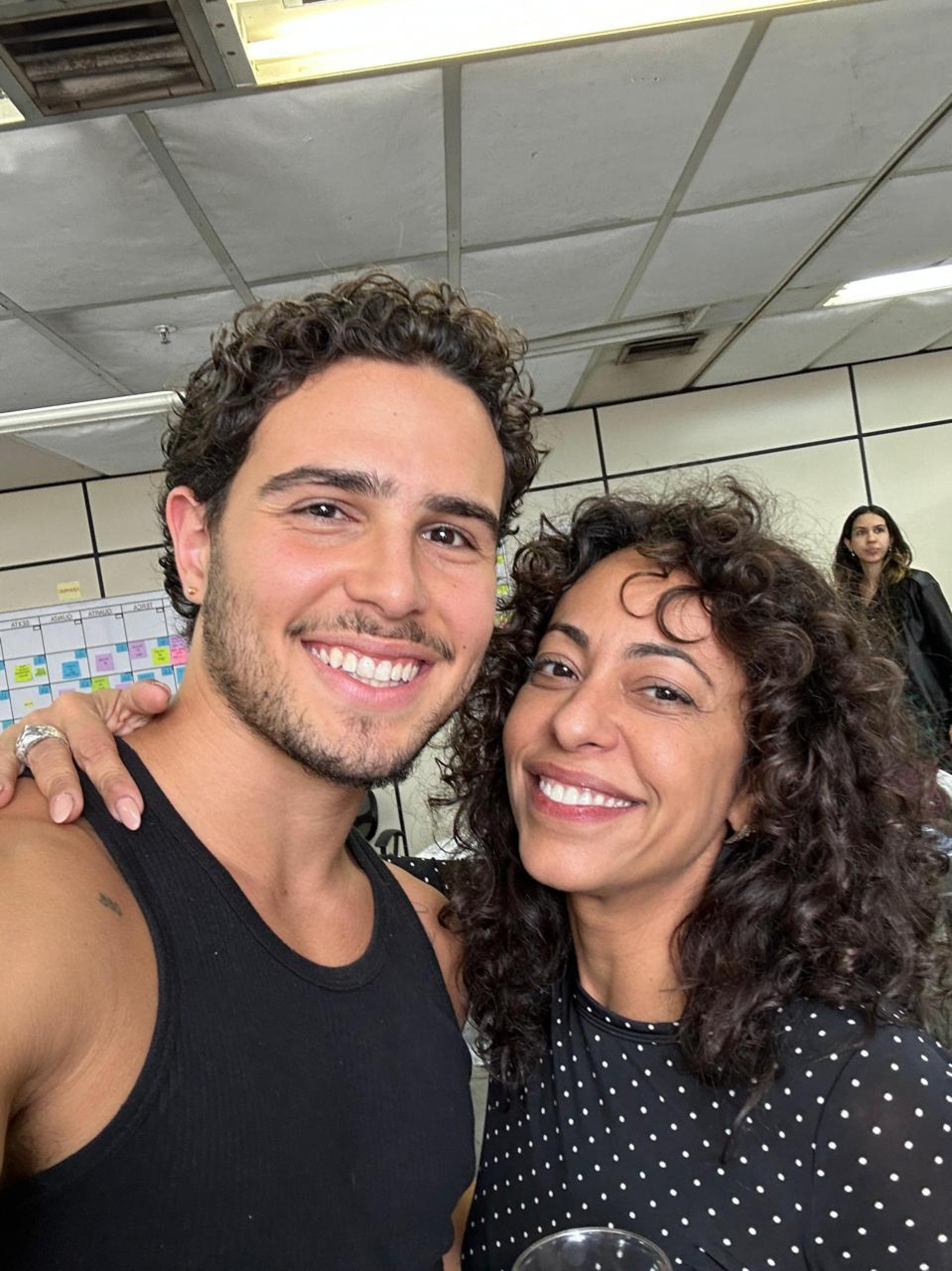 Igor Jansen e Samantha Schmütz nos bastidores da gravação do filme 'Verão da Lata' - Divulgação