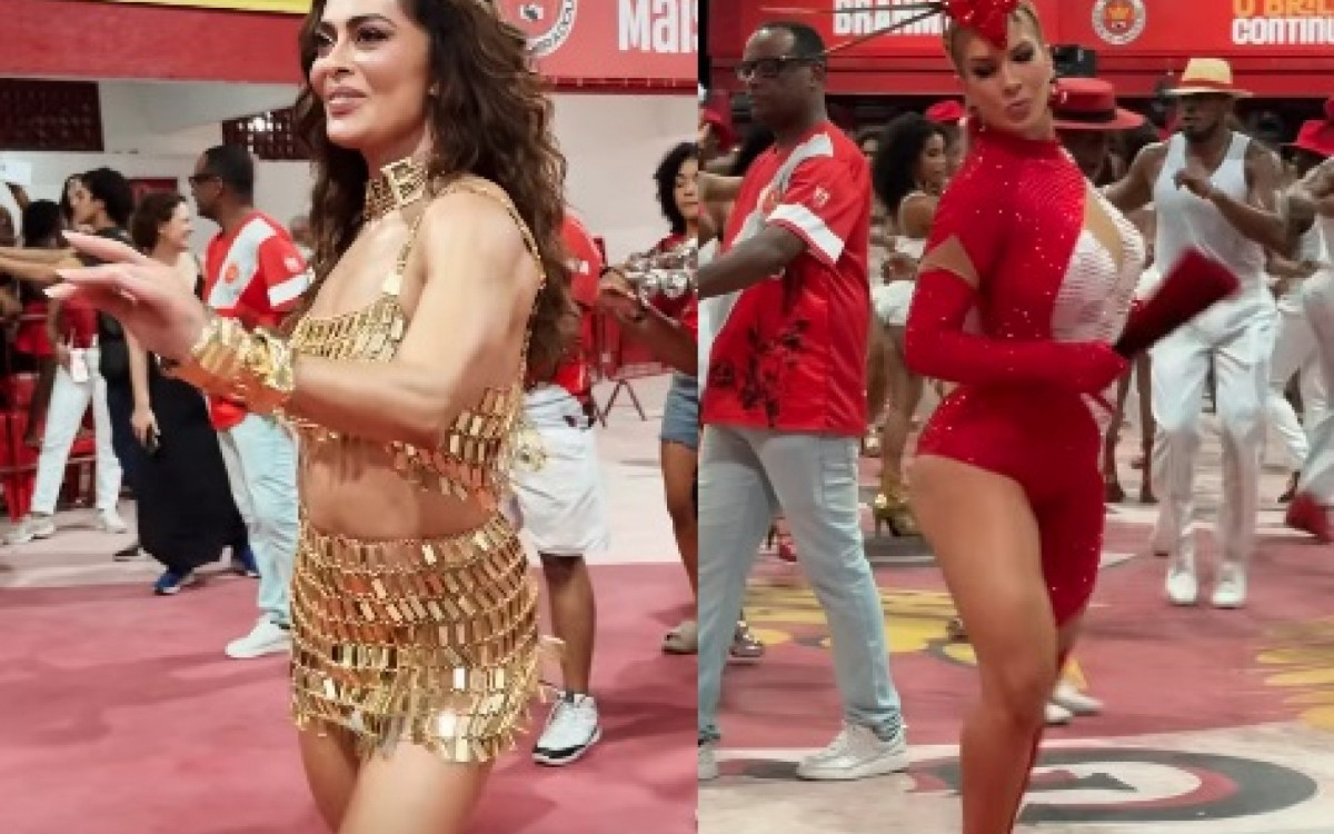  Juliana Paes e Lorena Improta v&atilde;o ao ensaio da Viradouro 