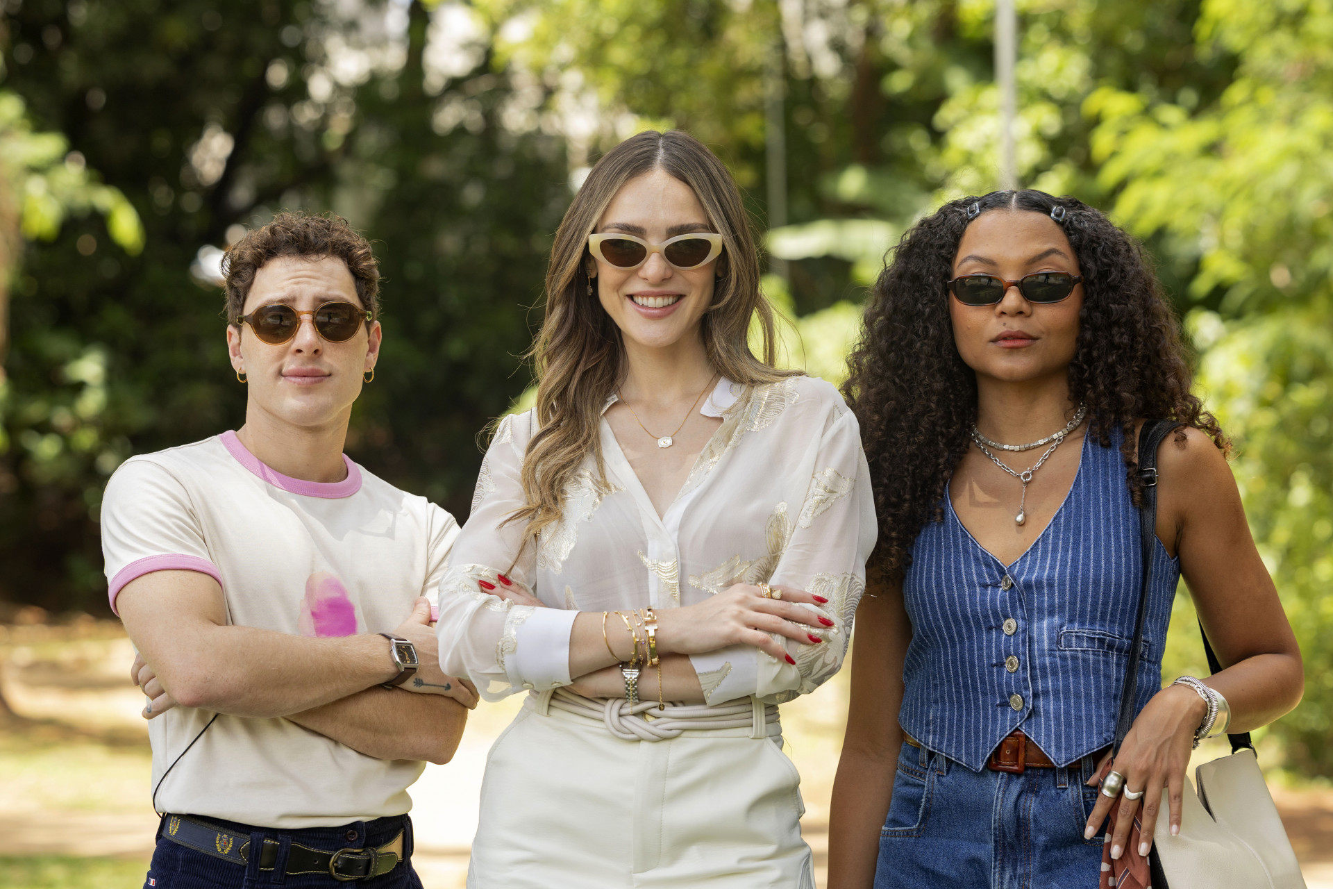 Coração Acelerado: Esteban (Diego Martins), Naiane (Isabelle Drummond) e Laurinha (Kamila Amorim) -  Manoella Mello / TV Globo
