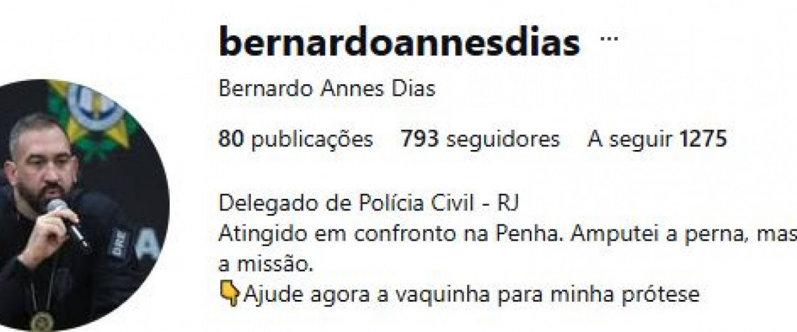 Perfil do Bernardo Dias realizou 'vaquinha' nas redes sociais - Reprodução