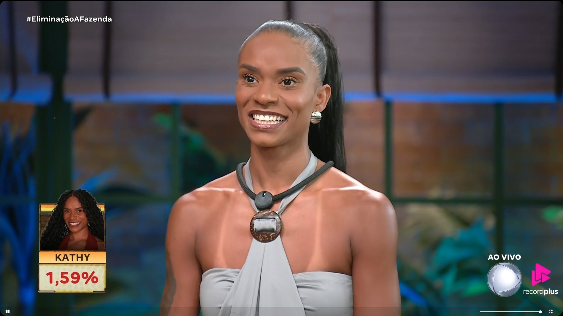 'A Fazenda 17': Kathy Maravilha é eliminada com 1,59% dos votos - Reprodução de vídeo / X