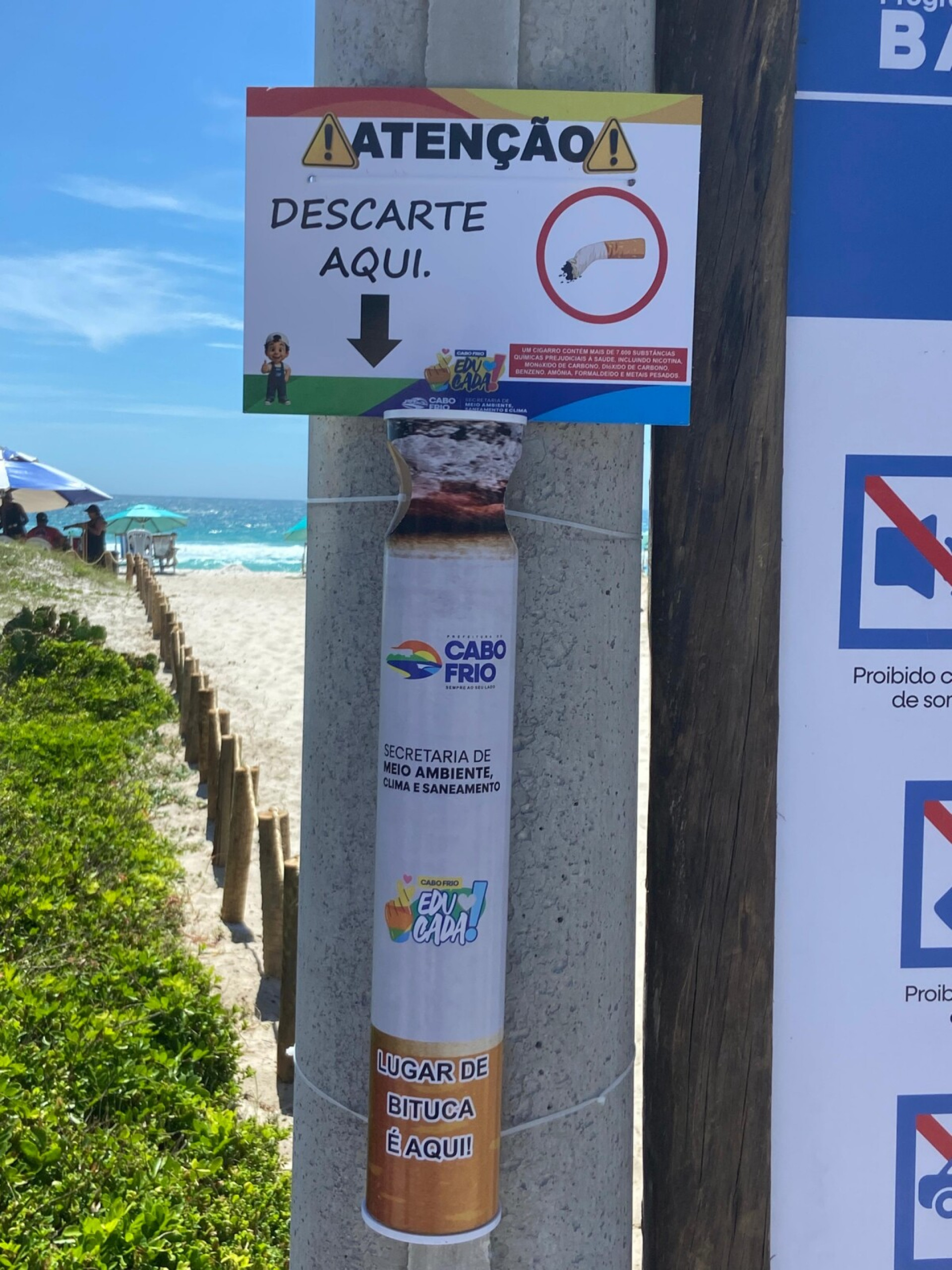 Instalação de bituqueiras nas praias - Ascom