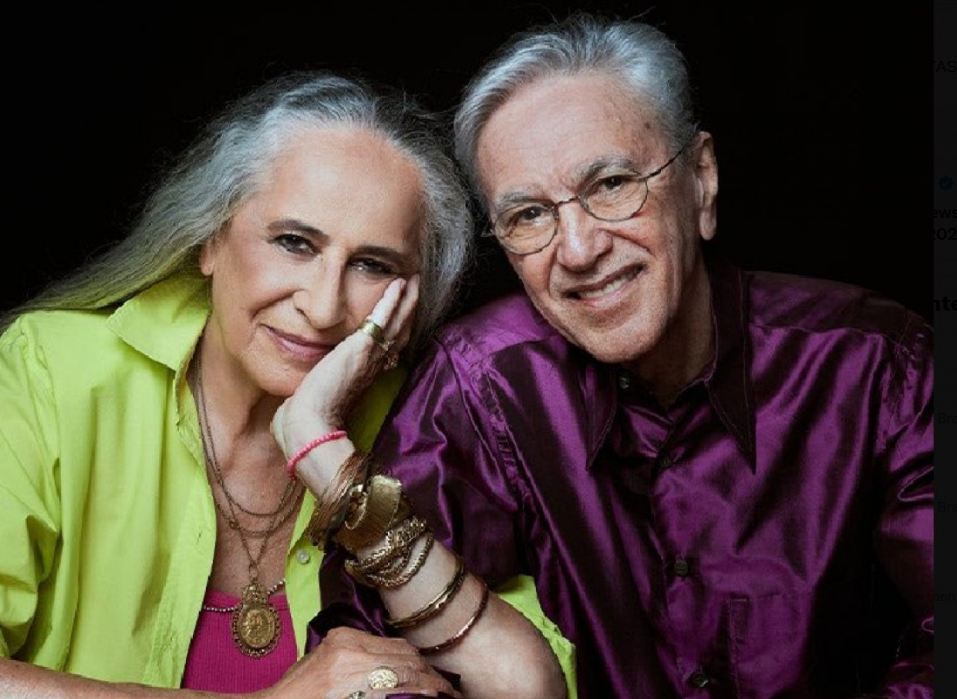 Maria Bethânia e Caetano Veloso - Reprodução / X