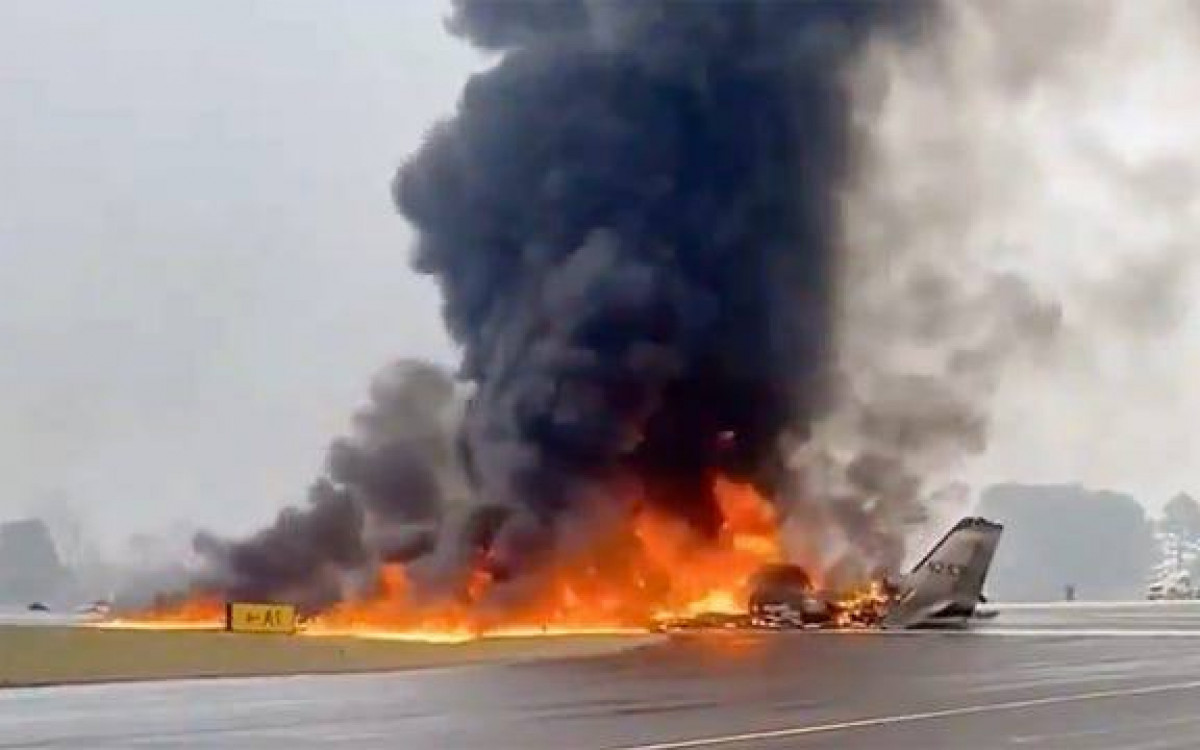 Acidente ocorreu durante o pouso da aeronave no aeroporto regional de Statesville - Reprodução/ vídeo/ redes sociais