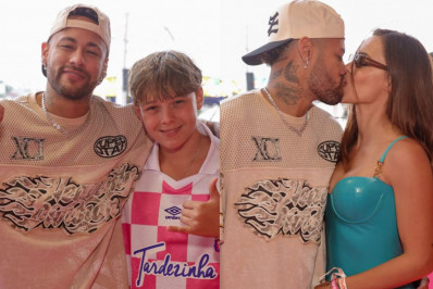 Neymar curte show de encerramento do 'Tardezinha' ao lado da família