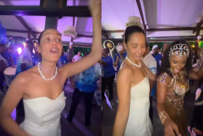 Camila Pitanga samba muito com elenco de 'Dona de Mim' em festa de encerramento