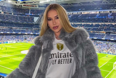 Virginia Fonseca marca presença em jogo de Vini Jr na Espanha