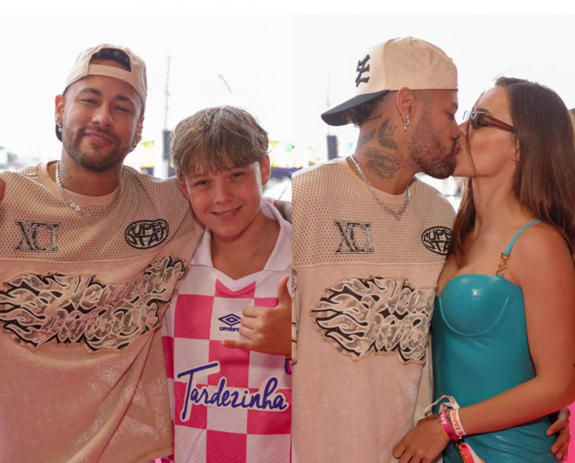 Neymar no encerramento do 'Tardezinha' ao lado da família - Reprodução/Lucas Ramos/Brazil News