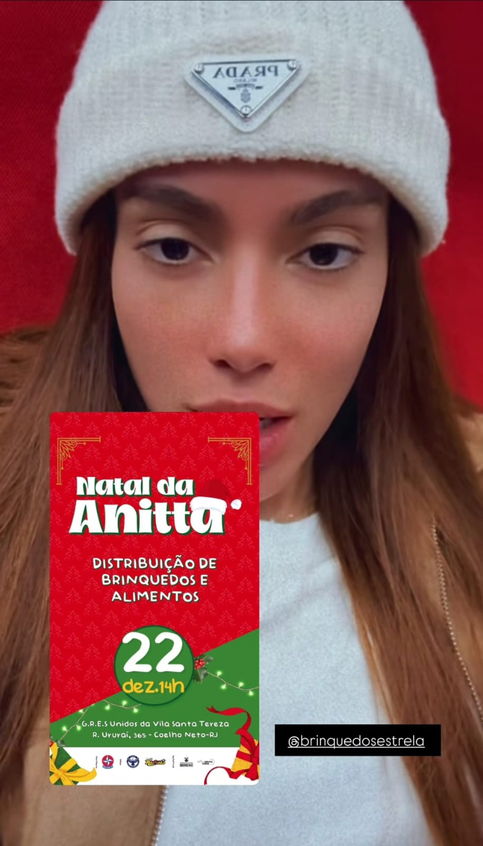 Iniciativa solidária organizada por Anitta acontece no domingo (22) na quadra da Unidos da Vila de Santa Teresa - Reprodução / Instagram