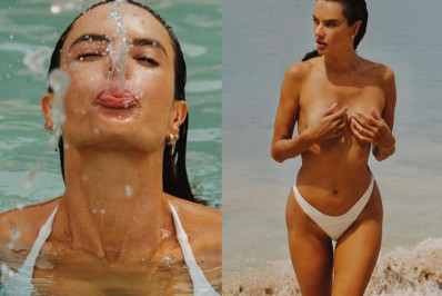 Alessandra Ambrosio chama atenção em novas fotos de topless