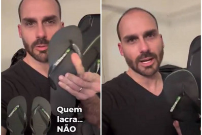 Vídeo: Eduardo Bolsonaro incentiva boicote à Havaianas e joga chinelos no lixo