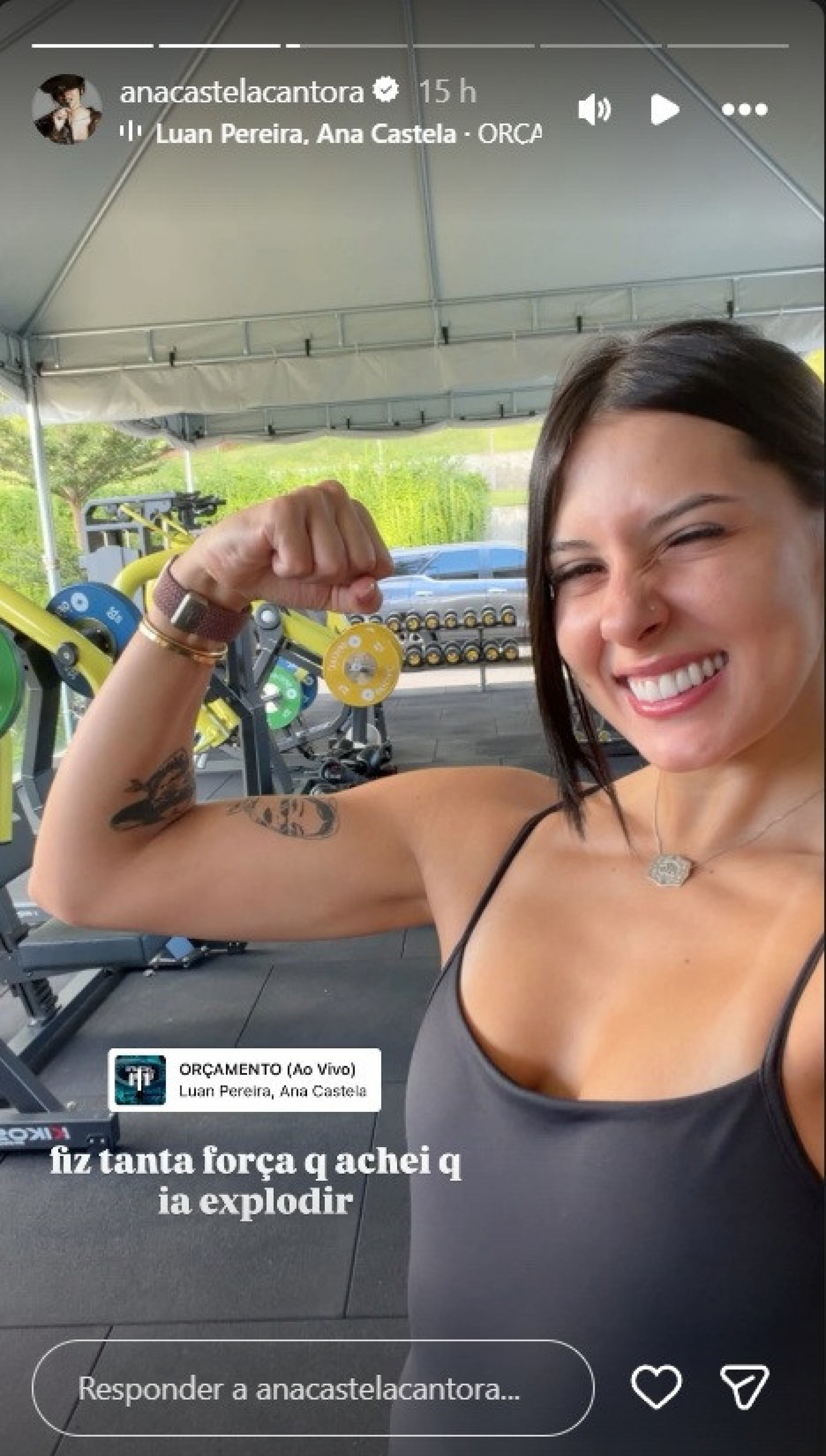 Ana Castela mostra o muque após o treino do dia - Reprodução / Instagram