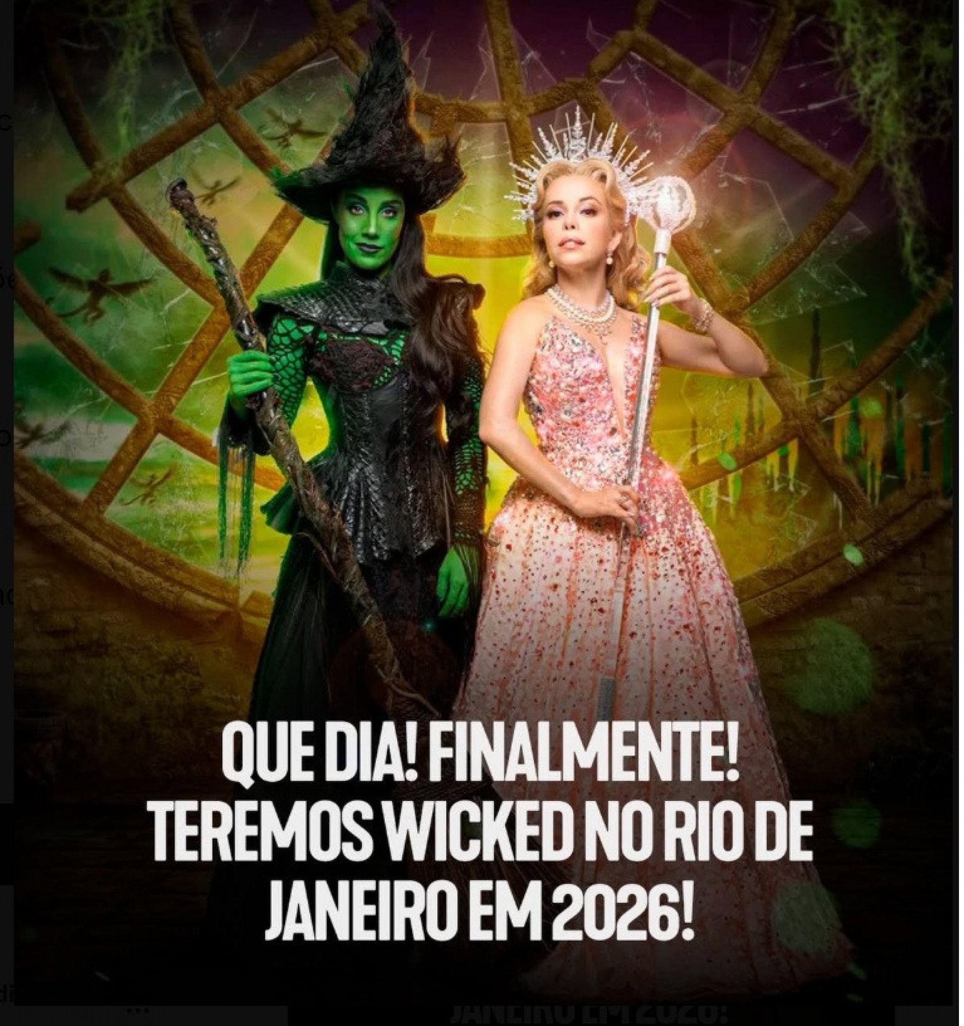 F&atilde; publica montagem para comemorar chegada de &rsquo;Wicked&rsquo; ao Rio de Janeiro