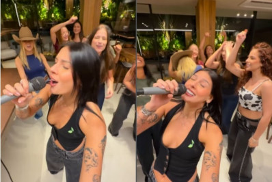 Solteira, Ana Castela se diverte em karaokê com amigas