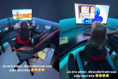 Filhas de Virginia Fonseca brincam em sala de jogos de Vini Jr.