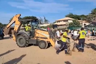 Operação de limpeza recolhe mais de 200 toneladas de lixo após o Réveillon em Búzios
