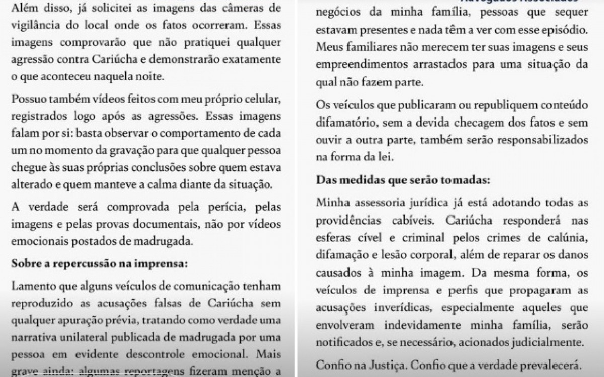 Danilo Bravo rebate acusa&ccedil;&otilde;es de Cari&uacute;cha