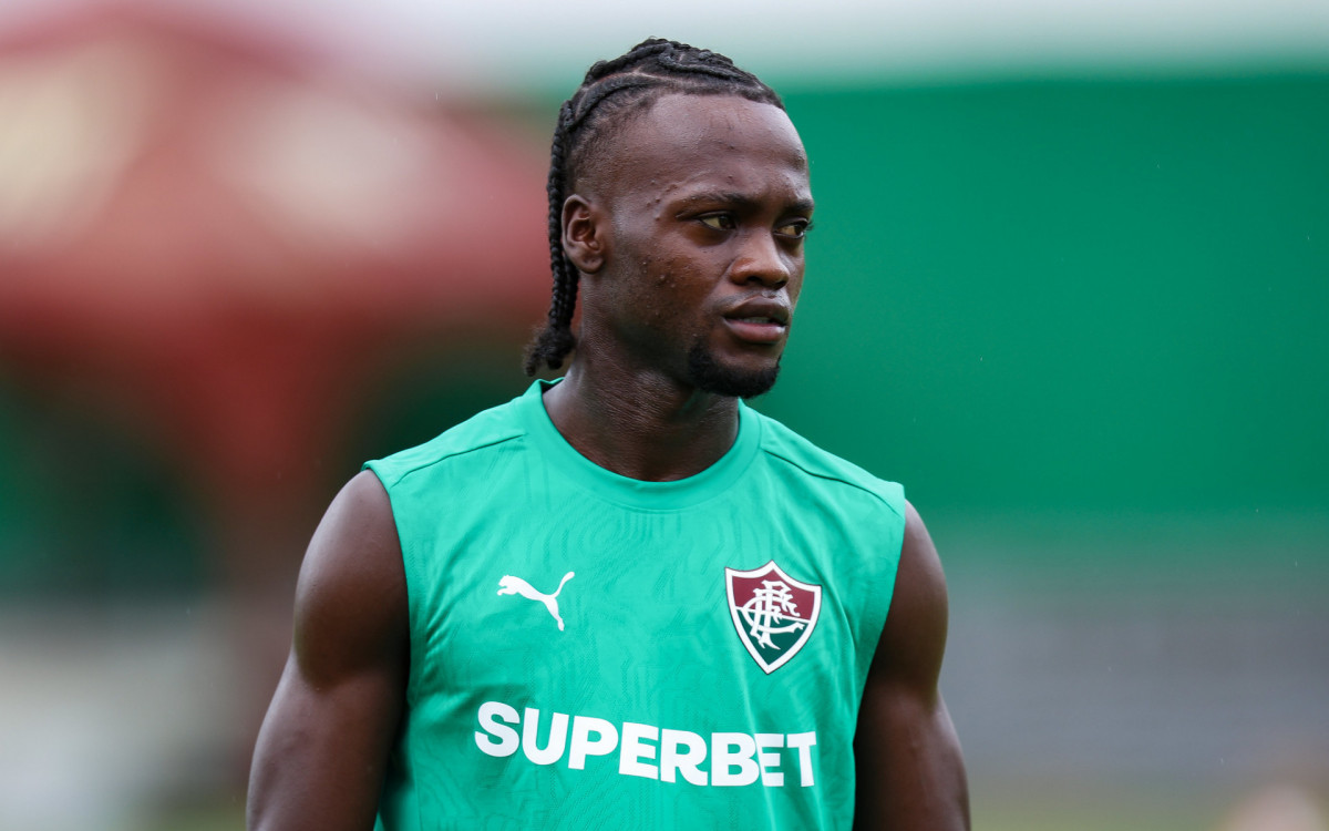 Santi Moreno em treino do Fluminense no CT Carlos Castilho