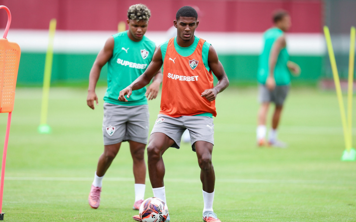 Wallace Davi em treino do Fluminense no CT Carlos Castilho - Marcelo Gon&ccedil;alves / Fluminense FC