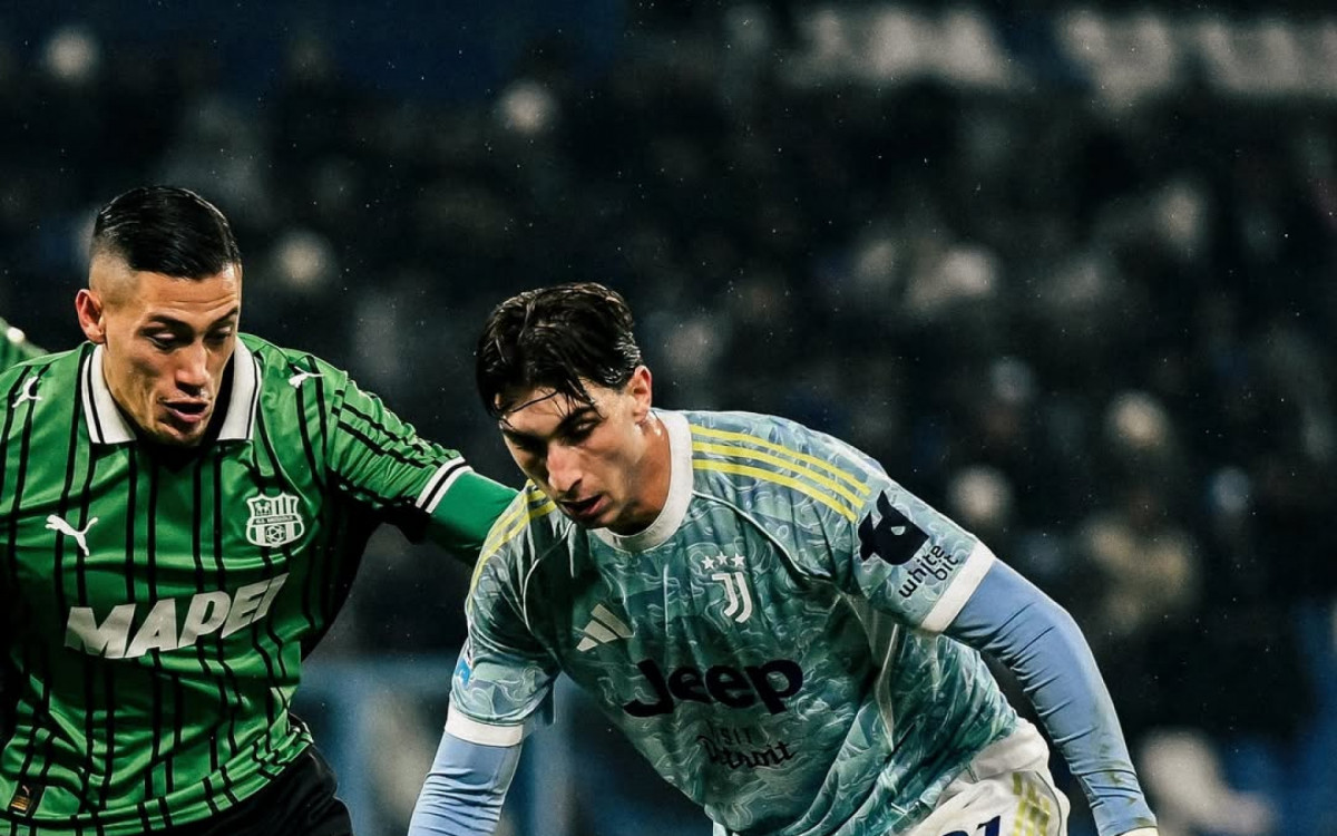 Fabio Miretti, da Juventus, em jogo contra Sassuolo