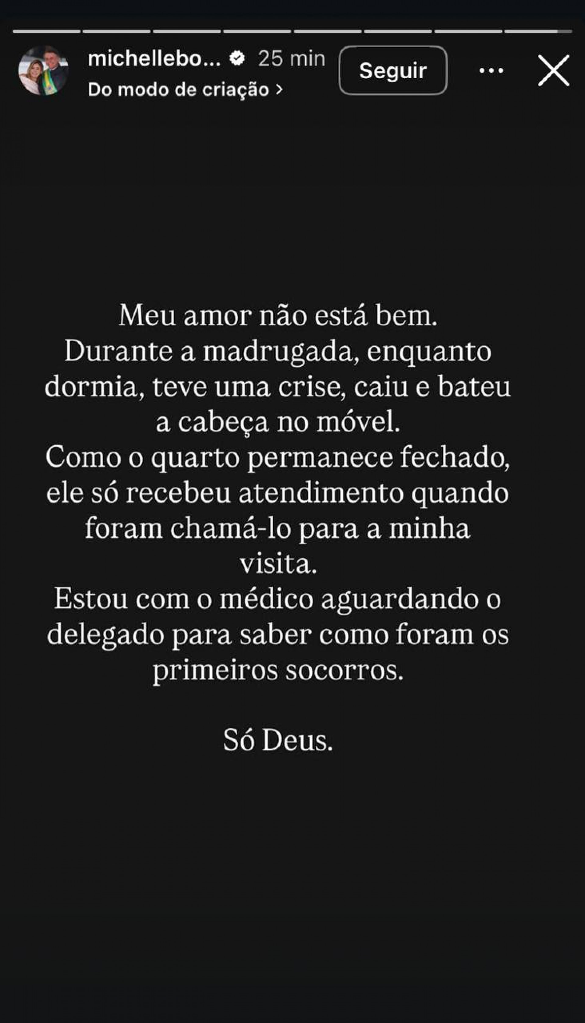 Ex-primeira-dama Michelle Bolsonaro publicou nas redes sociais - Reprodução/ redes sociais