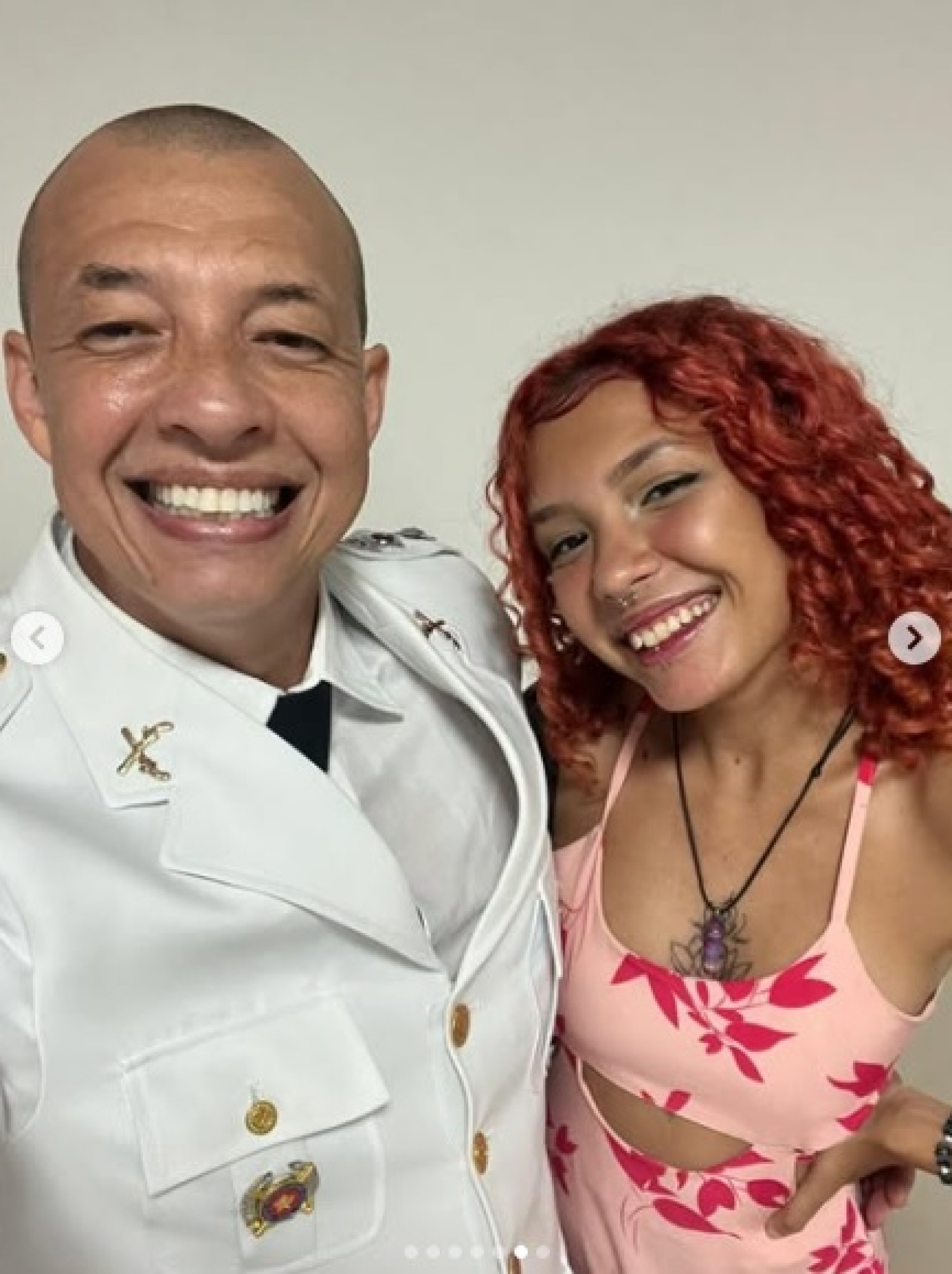 Major Neyfson Borges ao lado da filha Naysa Kayllany Nogueira, de 22 anos - Reprodução/Redes sociais